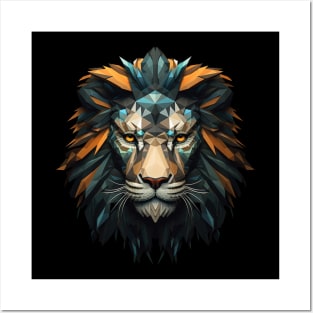 Lion in low poly style Posters and Art